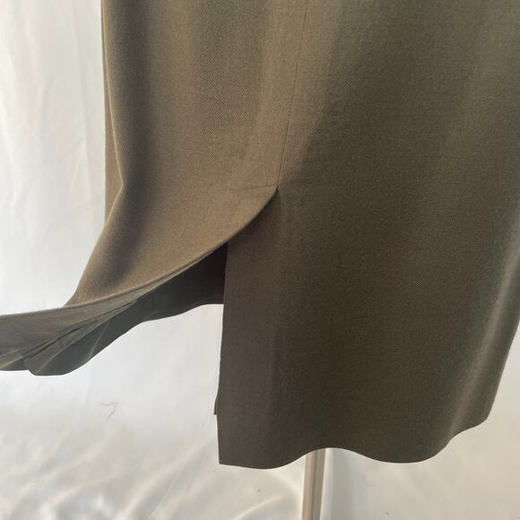 Vintage Midi Skirt Size 12 Olive Green Straight Pencil Minimal Secretary Office - Picture 8 of 15